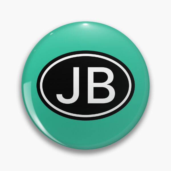 Artikelvorschau, JB Initialen Monogramm ovale weiße Buchstaben entworfen und verkauft von Jeallan Designs.