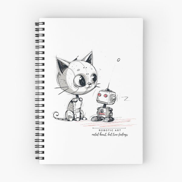 Item preview, Robot Cat And Robot Friend Robotic Art designed and sold by BetiOnDemand.