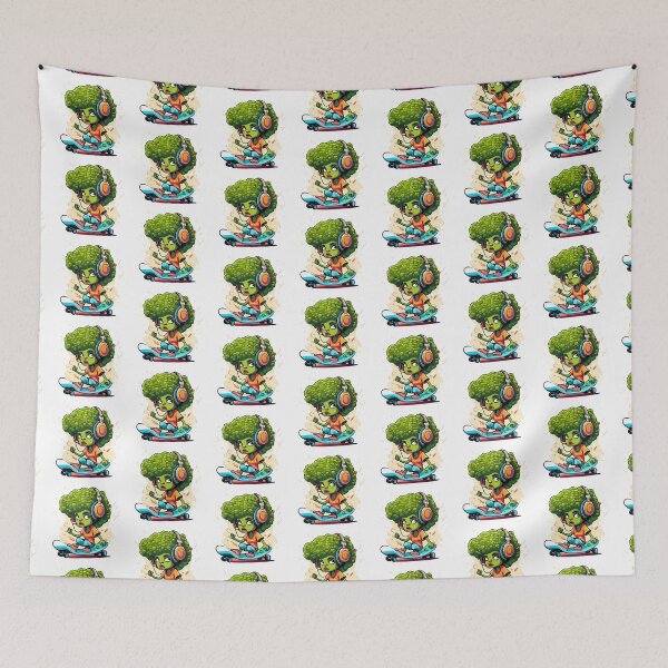 Item preview, skateboarder broccoli girl designed and sold by DevemDavam.