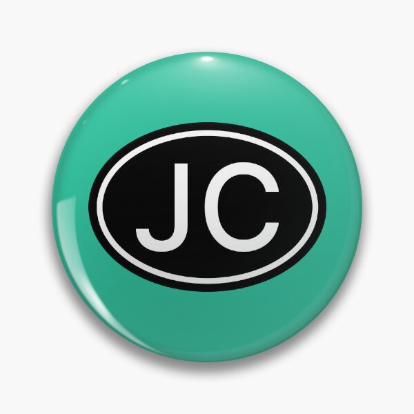 Item preview, JC Initials Monogram Oval White Letters designed and sold by Jeallan Designs.