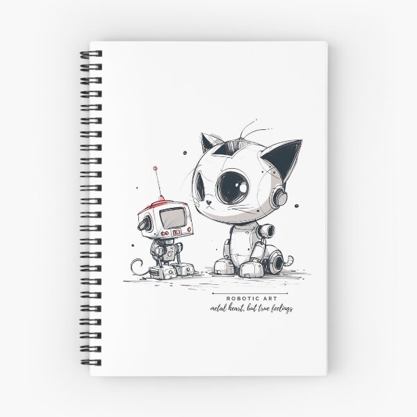 Item preview, Robot Cat And Robot Friend Robotic Art designed and sold by BetiOnDemand.