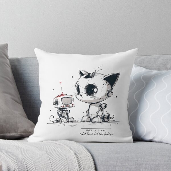 Item preview, Robot Cat And Robot Friend Robotic Art designed and sold by BetiOnDemand.