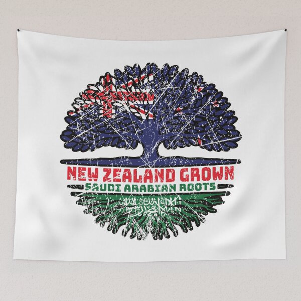 Item preview, Saudi Arabia Saudi Arabian New Zealander New Zealand Tree Roots Flag designed and sold by FlagX.