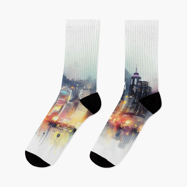 Item preview, Coloridas Luces Nocturnas De La Ciudad Acuarela designed and sold by COnline Designs Corner.