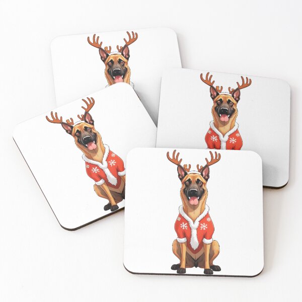 Item preview, Belgian Malinois Christmas Reindeer designed and sold by TheAnimalZ00.