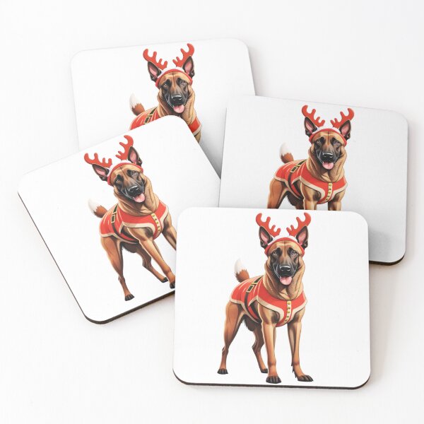 Item preview, Christmas Belgian Malinois Reindeer designed and sold by TheAnimalZ00.
