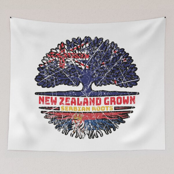 Item preview, Serbia Serbian New Zealander New Zealand Tree Roots Flag designed and sold by FlagX.