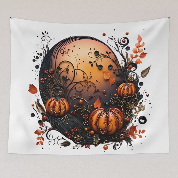 Aperçu de l'œuvre Décor rustique de citrouille d'automne aspect 3D créée et vendue par jendrip.