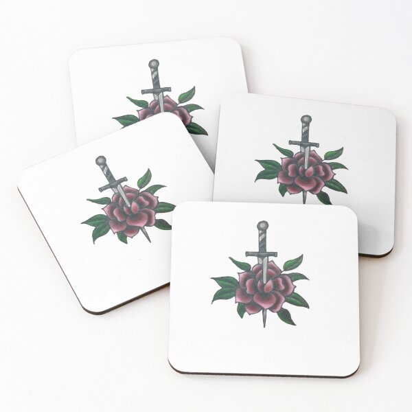 Item preview, Rose and Dagger Tattoo designed and sold by ArtAndBliss.