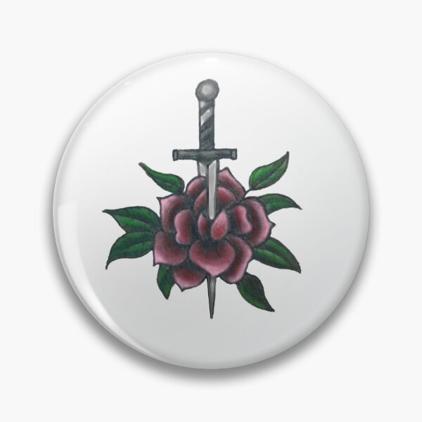 Item preview, Rose and Dagger Tattoo designed and sold by ArtAndBliss.