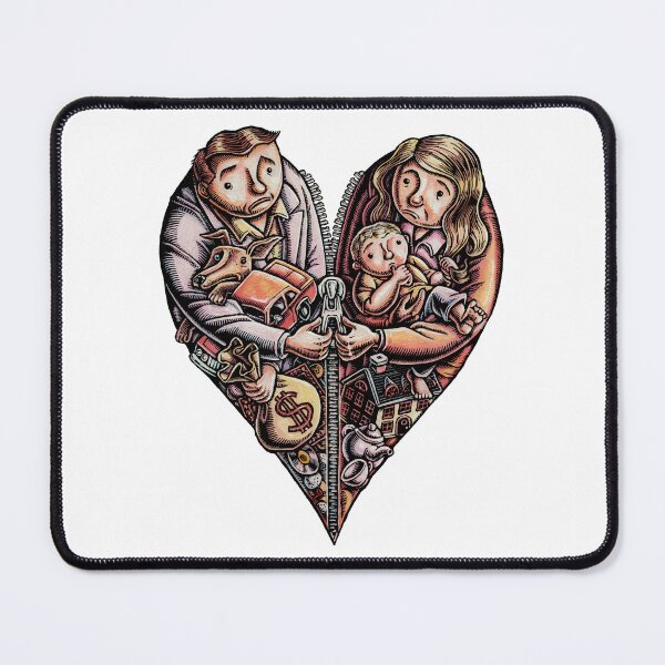 Item preview, Divorcing Couple Heart Getting Unzipped in Separation designed and sold by LisaHaney.