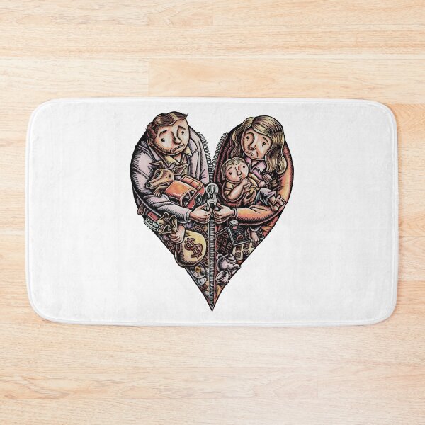 Item preview, Divorcing Couple Heart Getting Unzipped in Separation designed and sold by LisaHaney.