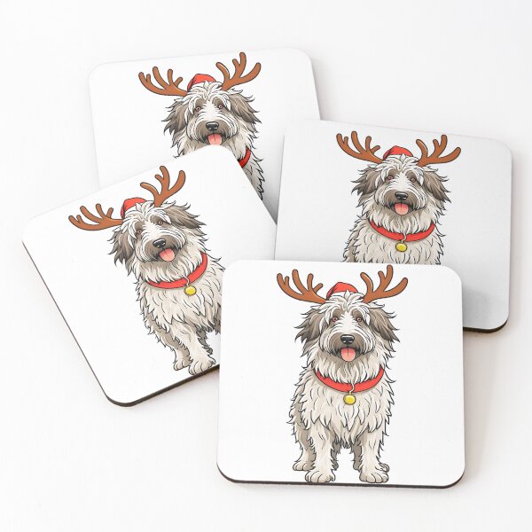 Item preview, Bergamasco Sheepdog Christmas Reindeer designed and sold by TheAnimalZ00.