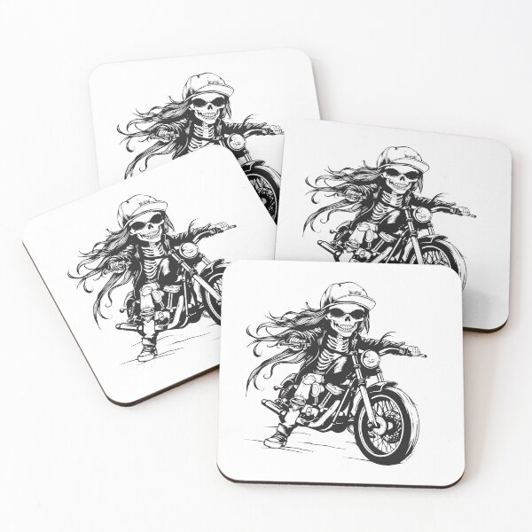 Item preview, Bad Skeleton Gangster Girl On Motorbike designed and sold by BetiOnDemand.