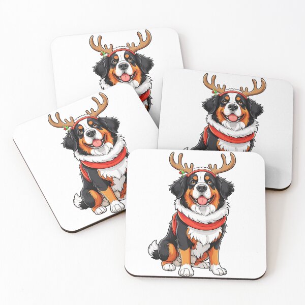Item preview, Bernese Mountain Dog Christmas Reindeer designed and sold by TheAnimalZ00.