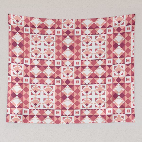 Item preview, Patchwork, White and burgundy-pink patchwork designed and sold by Alex  Blud.