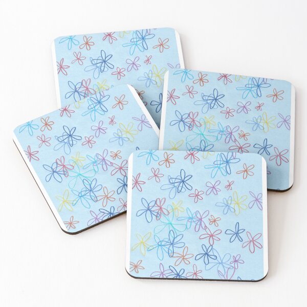 Item preview, doodle flowers (blue version) designed and sold by LailaGClark.