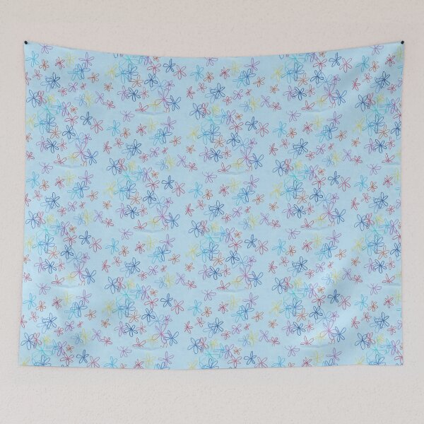 Item preview, doodle flowers (blue version) designed and sold by LailaGClark.