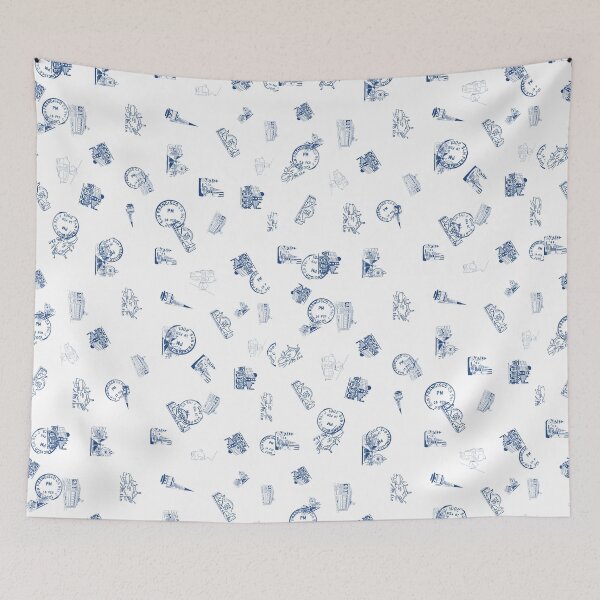 Item preview, San Francisco Toile Pillow blue on white designed and sold by scoobydanks.