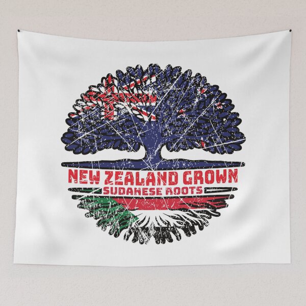 Item preview, Sudan Sudanese New Zealander New Zealand Tree Roots Flag designed and sold by FlagX.
