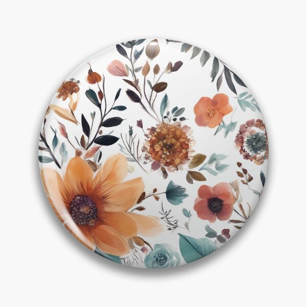 Item preview, Floral Orange Brown Flowers Design 336 designed and sold by artbylucie.