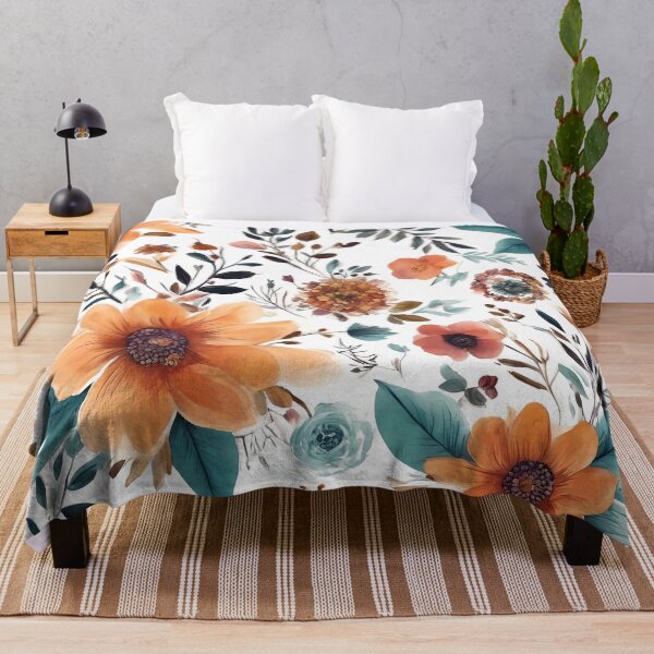 Item preview, Floral Orange Brown Flowers Design 336 designed and sold by artbylucie.