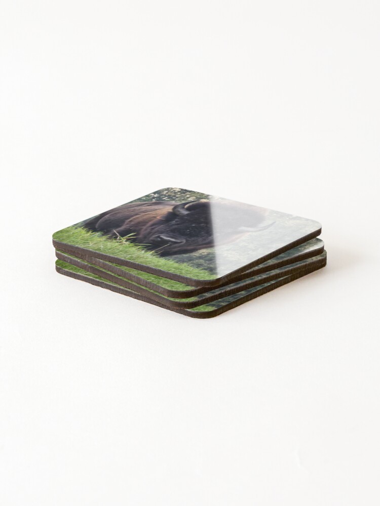 Thumbnail 4 of 5, Coasters (Set of 4), Alpha Bison Rising designed and sold by 3DAF.