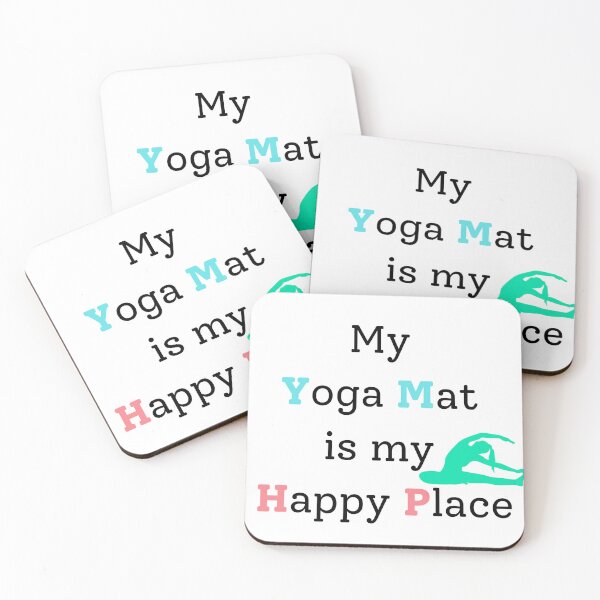 Item preview, Yoga Mat Quote for Happy Life designed and sold by Kind Krafts.
