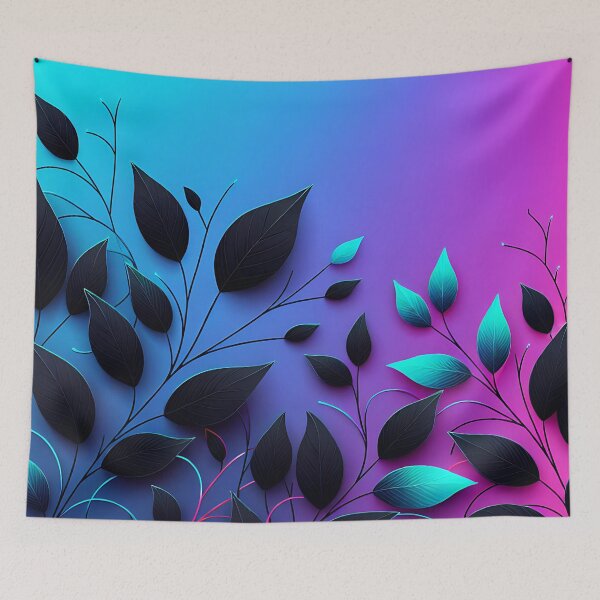 Item preview, Neon Leaf Silhouette Pattern designed and sold by SportyAndArtful.