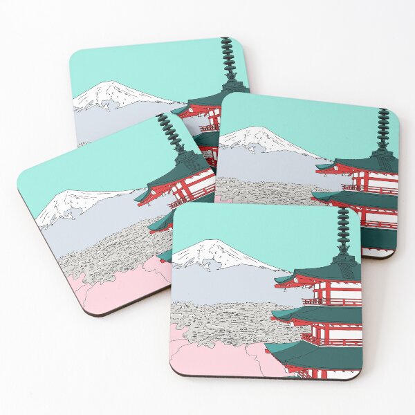 Item preview, Mount Fuji Chureito Pagoda Japan Travel Print designed and sold by Ginzalluna.