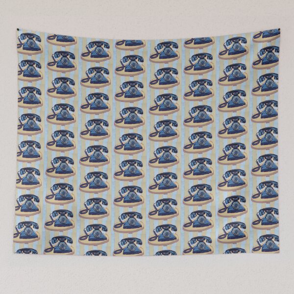 Item preview, Vintage Blue Phone with Stripes designed and sold by artthatrocks.