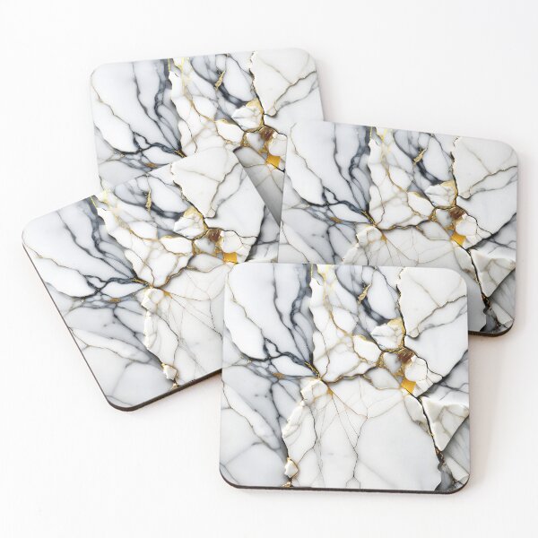 Item preview, Abstract Marble IMAGE PRINT ONLY (not real Marble) White Grey Gold designed and sold by Beachy.