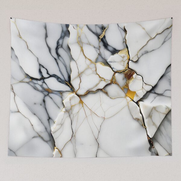 Item preview, Abstract Marble IMAGE PRINT ONLY (not real Marble) White Grey Gold designed and sold by Beachy.