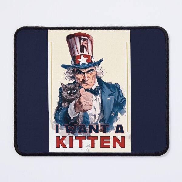 Item preview, I Want a Kitty FUNNY cat pet illustration gif designed and sold by La Loca.