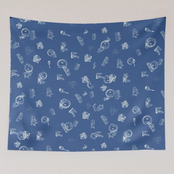 Item preview, San Francisco Toile Pillow 80s blue designed and sold by scoobydanks.