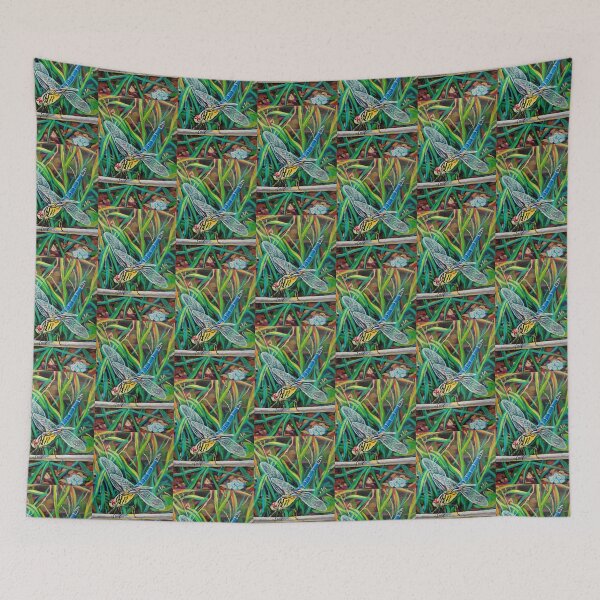 Item preview, Blue Dasher Acrylic Painting designed and sold by CozyPixelFluff.