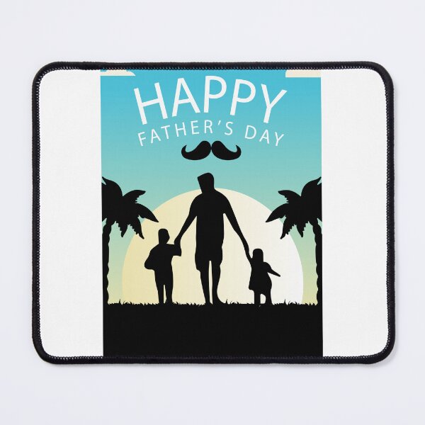 Item preview, Happy Father's Day vector graphic with a silhouette of a father holding his son and daughter. designed and sold by AtonuHaque.