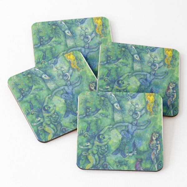 Item preview, emerald green carnival Marc Chagall designed and sold by philippesurRB.