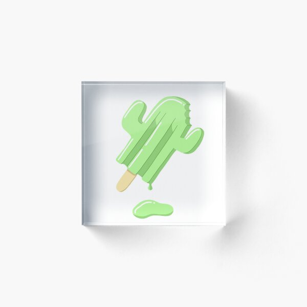 Cactus Popsicle Acrylic Block