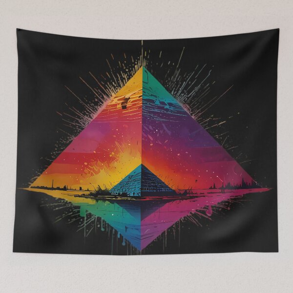 Item preview, Pyramids pattern multi coloured watercolour designed and sold by FocusedArt.