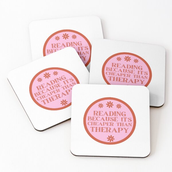 Item preview, reading because it's cheaper than therapy bookish designed and sold by stickersxbecca.