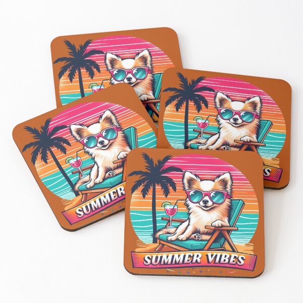 Item preview, "Summer Vibes" Puppy Dog Chihuahua Sunglasses Beach Cocktail. designed and sold by redask2me.