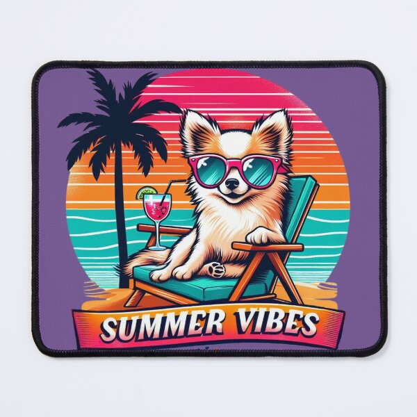 Item preview, "Summer Vibes" Puppy Dog Chihuahua Sunglasses Beach Cocktail. designed and sold by redask2me.