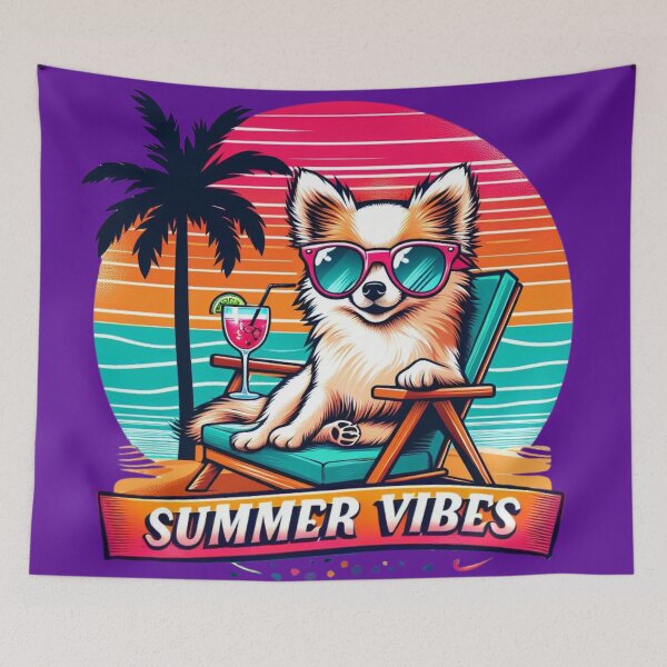 Item preview, "Summer Vibes" Puppy Dog Chihuahua Sunglasses Beach Cocktail. designed and sold by redask2me.