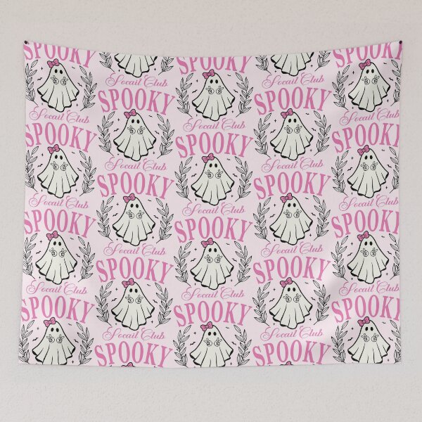 Item preview, Spooky Social Club Pink Coquette Halloween Ghost designed and sold by darkskydelights.