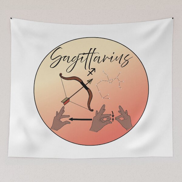 Item preview, ASL Zodiac Sign - Sagittarius - Dark Skin Tone designed and sold by ASL-Belle.