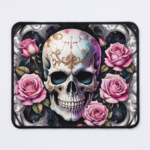 Item preview, Romantic scull with pink roses.. Could it be your wedding dress? designed and sold by Magixa.