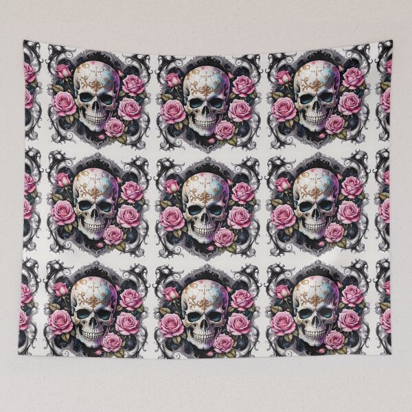 Item preview, Romantic scull with pink roses.. Could it be your wedding dress? designed and sold by Magixa.