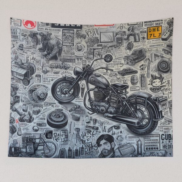 Item preview, Mechanical Dreams: The Motorcycle Mura designed and sold by aminz4.