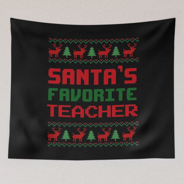 Item preview, Santa's Favorite Teacher Ugly Sweater - Ugly Christmas Sweater Teacher, Educator Ugly Christmas Sweater designed and sold by jadedscientist.